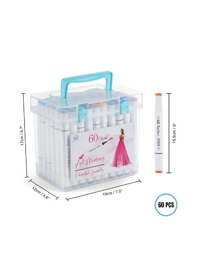 Touchcolor 60-Color Dual Tip Professional Art Markers – Premium Alcohol-Based Sketch Pens with Chisel & Fine Tips – Includes Sturdy Organized Carrying Case – High-Quality Set for Kids, Adults & Aspiring Artists - Image 5